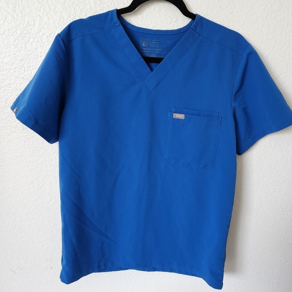 Figs Leon Three-Pocket Scrub Top Men's Size Small